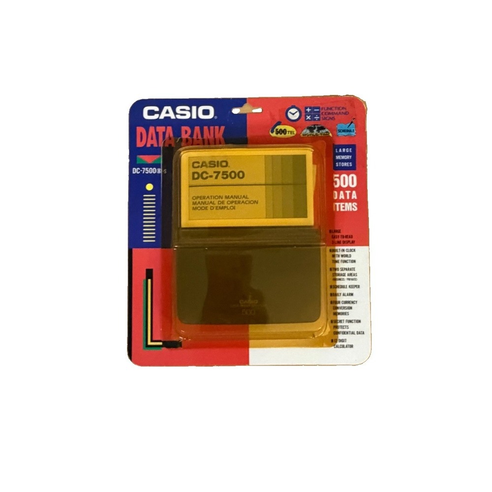 NIB Vintage Casio 500 Data Items Electronic Data Bank DC-7500 Sealed